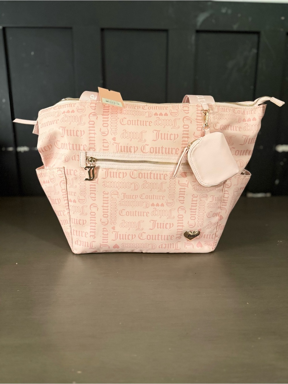 Juicy Couture Light Pink Logo Tote with Coin Pouch